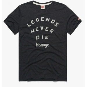 Homage Shirt Mens Large Gray Legends Never Die Short Sleeve Made in USA